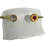 Kate Spade SPOT THE SPADE CUFF HINGED BANGLE IN SWEETHEART PINK/GOLD Photo 1