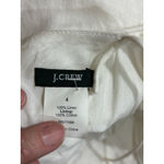 Women's J.Crew White Linen Mini Dress with Beige Trim Size 4 Photo 12