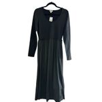 NWT J. Crew Mixed Knit Black Long Sleeve Midi Dress Size Small Photo 1