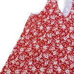 Lulus  Red White Floral Print Shift Dress Flowy Keyhole Back Size Medium NWT Photo 2