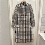 Something Navy  plaid trench coat Photo 1