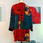 VTG 80s Top Blouse Blazer Retro MOD In Group Ltd. Open Front Blazer Sz 10/12 L Red Photo 4