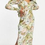 ASOS Design Floral Long Sleeve Ruched Midi Dress Size US 8 Photo 0