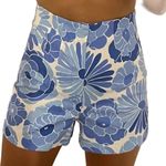 ZARA Blue & White Floral High-Waisted Shorts – Summer Vacation Resort Wear Women's Photo 2