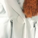 Staud Mint Green Fir Collar Belted Puff Sleeve Trench Coat Removable Collar Size L Photo 3