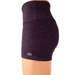 Alo Alosoft Aura Women's Purple Ribbed High Waist Stretch Workout Yoga Shorts S Photo 1