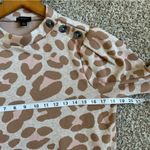 Ann Taylor Factory Crew Neck Cream Pink Animal Print Sweater Sweatshirt Medium Photo 4