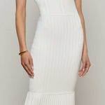 L'Agence L’Agence Kimi Pleat Hem Midi Dress in white XS Photo 0