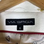 Via‎ Spiga Womens Wool Peacoat Coat Sz 6 Cream Black Trim Mid Length Ivory Photo 6