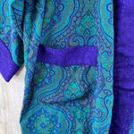 Victoria's Secret Robe Womens Medium Blue Paisley Pockets No Belt VTG *Flaw Photo 5