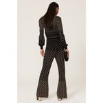 Diane Von Furstenberg  Verdi Black Geometric Print Knit Flare Leg High Rise Pants Photo 2