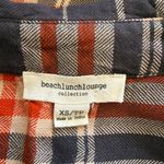 BeachLunchLounge  Collection black and burnt orange plaid long sleeve shirt XS Photo 6