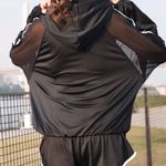 Two pieces set tracksuit bomber jacket sport set leggings shorts activewear mesh White Size M Photo 1