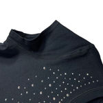 Chico's  Silver Studded T-Shirt Size 0/Small Black‎ Cap Sleeve Whimsigoth NEW! Photo 6