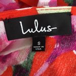 Lulus  Red Love Will Travel Floral Tropical Short Sleeve Wrap Dress Small EUC Photo 8
