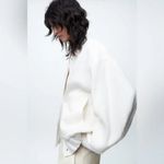 ZARA  OVERSIZED LINEN BOMBER Photo 3