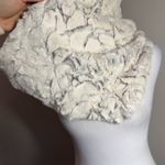 Loft NWT White Gray Faux Fur Fuzzy Infinity Scarf Womens O/S Winter Accessory Photo 1