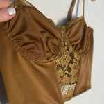 NEW Mono B Brown Lace Bustier Bra Medium Lacy Lace Sexy Date Night Peekaboo Photo 2