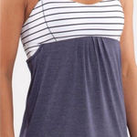 Lululemon Navy and White Striped Women's Top. Size-6 Photo 0