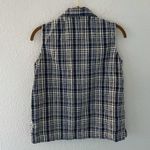 90s Blue Plaid Texture Tank Top Button Up Women's Size Small Photo 2