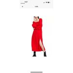 NWOT La Ligne Size‎ 3X Smoked Bodice Midi Dress Red Pockets Square Neck Photo 9