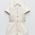 ZARA Denim Romper White Photo 0