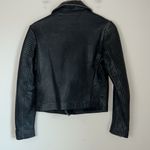 Topshop Genuine 100% Leather Biker Jacket Black Size 6 Women's Photo 4