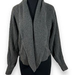 Abercrombie & Fitch Cropped Knit Cardigan Sweater Womens Small Gray Photo 0