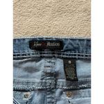 Love Nation Capri Blue Jeans Medium Wash Rhinestone Jeweled Pants Sz 8 Photo 4