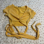 Urban Outfitters  Mustard Wrap Crop Top Photo 0