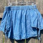 Blue Rain  Off Shoulder Chambray Top | XS Photo 0