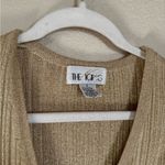 American Vintage Vintage Metallic Ribbed Cardigan Dress Button Down Sz Small Gold Long/Midi Photo 2