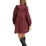 Madewell  Size M Ruffled Flannel Mini Dress Eyelet Oversized Prairie Mulberry Photo 1