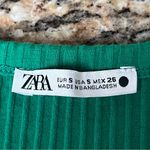 ZARA  Ribbed Kelly Green Crop Tank Top S Y2K Coastal Boho Preppy Fairy Hippie Photo 7