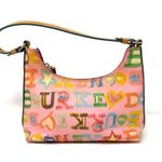 Dooney & Bourke Y2K Graffiti Logo Shoulder Bag – Pink Multicolor Vintage Photo 0