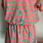 Lilly Pulitzer • Carmine Make A Splash Floral Striped Orange Green Dress Photo 4