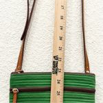Dooney & Bourke North South Triple Zip Green Nylon Embroidered Duck Crossbody Photo 5