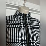 Jones New York Black & White Full Zip Classic Long Sleeve Houndstooth Sweater LG Photo 2