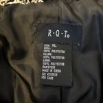 RQT Vintage Jacket XL Black Red Floral Print Quilted Zip Front Blazer jacket Photo 5