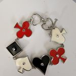 Silver and Enamel Playing Card Suit Pips Symbols Bracelet Photo 1