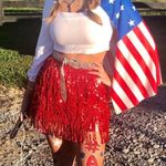 Red tassle skirt Size 10 Photo 2