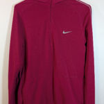 Nike  Dri Fit Hoodie Womens Medium 1/4 Zip Long Sleeve Running Swoosh Burgundy Photo 0