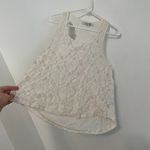 Forever 21 White Floral Lace Front / Solid Back Mixed Media Twee Racerback Tank Photo 6