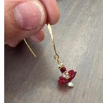 Elegant Red Floral Drop Earrings Photo 2