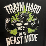 Hanes Dragon Ball Z Broly Train Hard To Go Beast Mode T-Shirt RARE DESIGN Photo 2