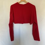 Cotton On red cropped sweater women's size medium casual top winter style bright Photo 5