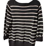 Karen Scott  XL Black & White Striped Sweater Soft Cotton Blend Photo 5