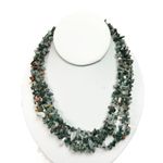 Natural Gemstone emerald green Chip Bead Assorted Stone multilayered necklace Photo 0