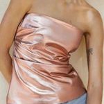 ZARA Rose Gold Metallic Tube Top Photo 0