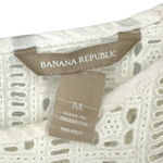Banana Republic | Medium | White Cotton Lasercut Eyelet Keyhole Closure Tank Photo 6